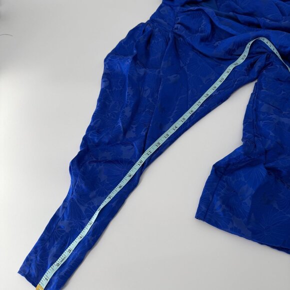 Ronny Kobo Virgo ruched floral satin sheath dress in blue silk blend, M - Picture 9 of 13